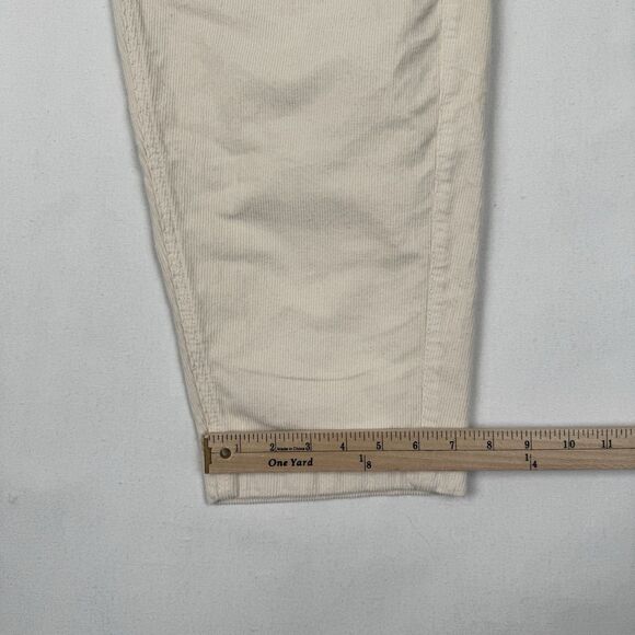 American Eagle Pants Womens‎ 2 Ivory Corduroy Barrel Leg Paperbag Waist Stretch - Picture 16 of 16
